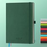 IN-LUXPRO Weekly Monthly 2026-2027 Planner (July 26-Dec 27),8.5"x6.5" | 18 Months Agenda Plan with Month Tabs &amp; Pocket,Expenses/Note Pages, Academic Calendar with Vegan Leather Cover,Green