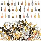 180 Pcs Glue on Pinch Bails for Jewelry Making, Mixed Color Plated Spoon Round Flat Pad Pendant Connectors Necklace Making Supplies, Small Oval Bails for DIY Necklace Bracelet Earring Crafts Charms