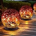 JKIMK Solar Globe Lights Outdoor Waterproof-Solar Balls Garden-Cracked Glass Ball Solar Lights Outdoor-Solar Orbs Outside-Outdoor Decorations Patio & Yard Lawn Backyard Decor (GUO-XBQ-6-6-6)