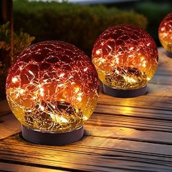 JKIMK Solar Globe Lights Outdoor Waterproof-Solar