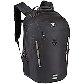Xelfly Submersipack Waterproof Backpack - Submersible, Inflatable, Floating TPU Coated Durable Nylon Dry Bag with Airtight Zipper for Kayak, Fishing, Boating, Hiking, Paddle Board (Black, 25L)