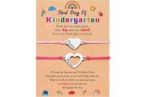 UNGENT THEM Matching Heart Mother Daughter Bracelets Back to School Bracelet Mommy and Me First Day of School Bracelet for Daughter Girls