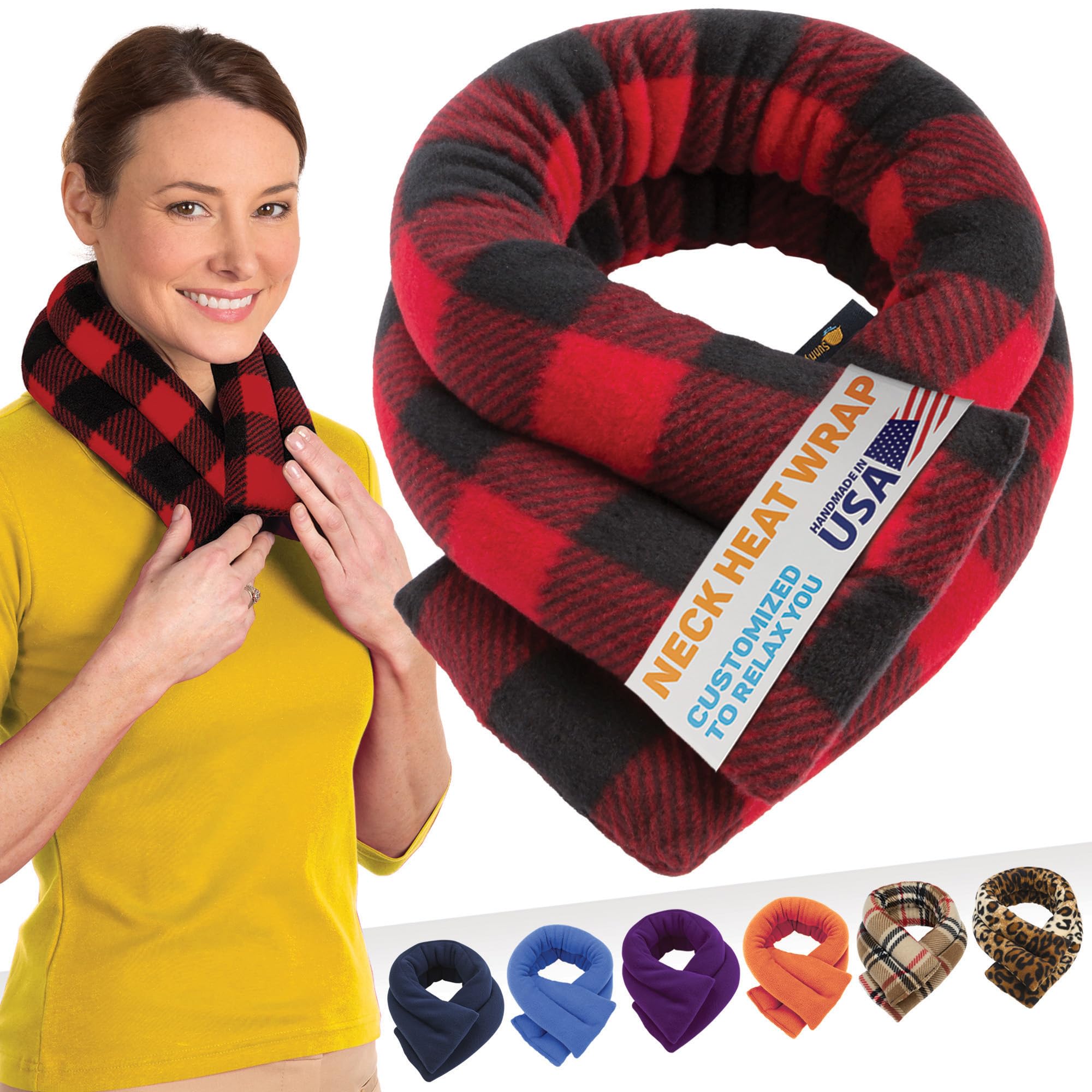 Photo 1 of SunnyBay Microwave Heating Pad, Microwavable Cold or Heated Neck and Shoulder Wrap, Wheat-Filled Weighted Beanbag Pack for Moist Hot or Cold Therapy, 26x5 Inches, London Plaid