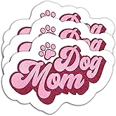 (3PCS) Dog Mom Stickers, Waterproof Vinyl Decals for Water Bottle Scrapbook Laptop Phone Case Tumbler, Gifts for Mom Mama Mothers Day Dog Lovers, 3" x 2.1 "