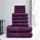 GC GAVENO CAVAILIA Towels 10pc Set 100% Egyptian Cotton Purple view 9