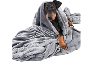 KRITTER PLANET Dog Blankets for Large Dogs, Super Soft Warm Sherpa Fleece Plush Doggie Blankets and Throws for Small Medium Puppy Doggy Pet Cats，50x60 inches