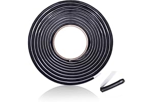 AlloTemlass 13 Ft Butyl Sealant Tape, Waterproof Butyl Rubber Tape, 0.35" Diameter Adhesive for Car Doors, Windows, Windshields, Headlights, and RV - Black