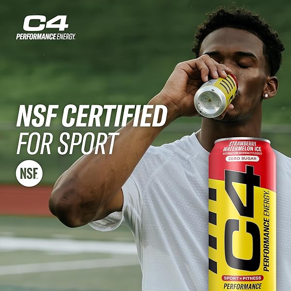 C4 ENERGY DRINK 16OZ (PACK OF 12) – STRAWBERRY WATERMELON ICE – SUGAR FREE PRE WORKOUT PERFORMANCE DRINK WITH NO ARTIFICIAL COLORS OR DYES