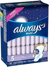 Always Maxi Size 5 Extra Heavy Overnight Pads with Flexi-Wings Unscented 54 view 3