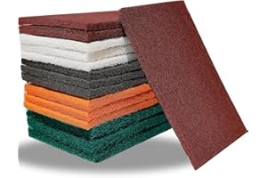 Tonmp 15 Pack 6 x 9 Inch Hand Pads Coarse Medium Fine Superfine 5 Different Specifications Assortment General Purpose Scouring Pad Ideal for Garden Tools and Grills,Automotive Body Tools