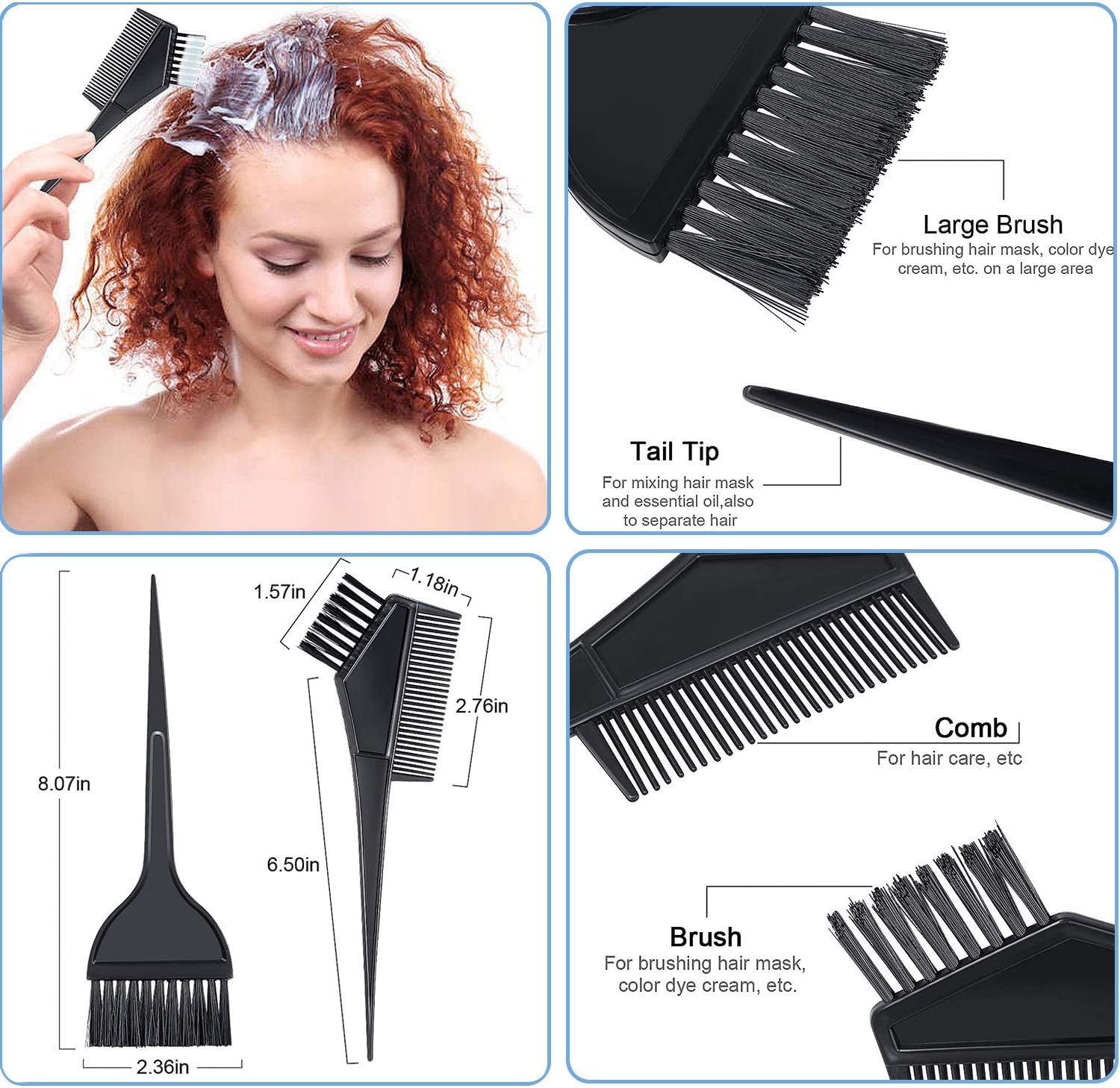 Hair Highlights Coloring Dye Tool Set, 2 Hair Disposable Tipping Frosting Cap - Image 4
