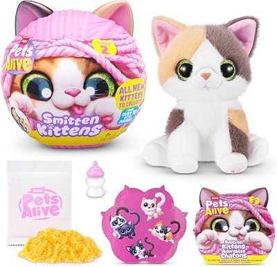Pets Alive Smitten Kittens Series 2 Calico Cat Interactive Plush Toy 10 Sounds