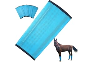 TAILNERY Fly Boots for Horses Set of 4, Breathable Fine Mesh Design with Soft Trimming for Comfort, Reduces Stomping, Hoof Damage, and Leg Fatigue (Blue/Medium)