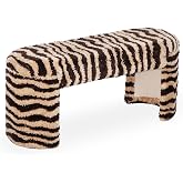 Tov Furniture Zebra Brown Striped Tufted Bench