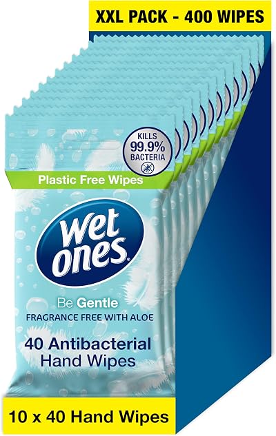 Wet Ones Be Gentle Plastic Free Antibacterial Hand Wipes 400 Total