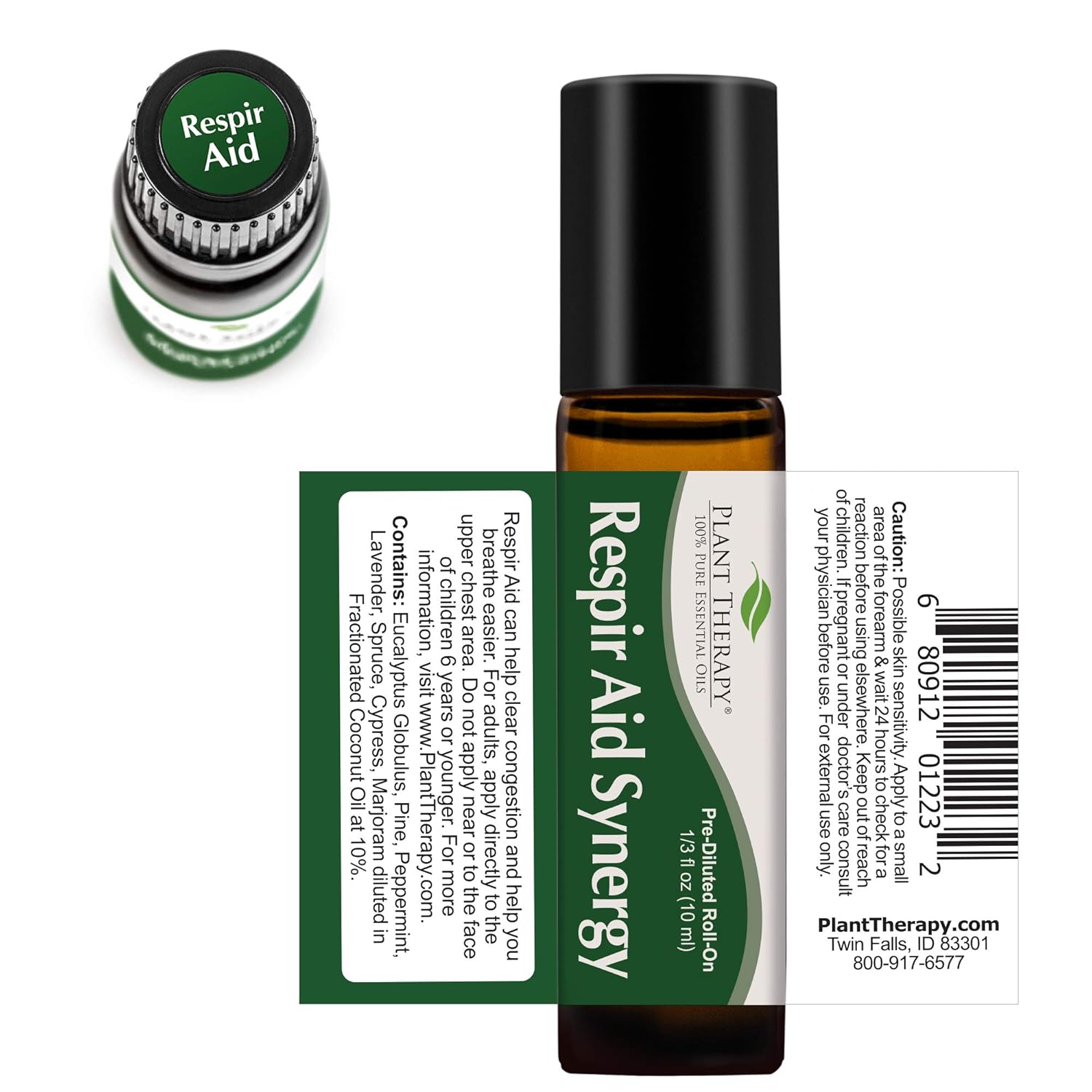 Plant Therapy Respir Aid Essential Oil - Sinus, Airway and Congestion Clearing Synergy Blend 100% Pure, Pre-Diluted Roll-On, Natural Aromatherapy, Therapeutic Grade 10 mL (1/3 oz): Beauty
