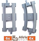 Aliris 6 Gebogene Schienen und 6 gerade Schienen - Zubehörset - Kompatibel mit Duplo