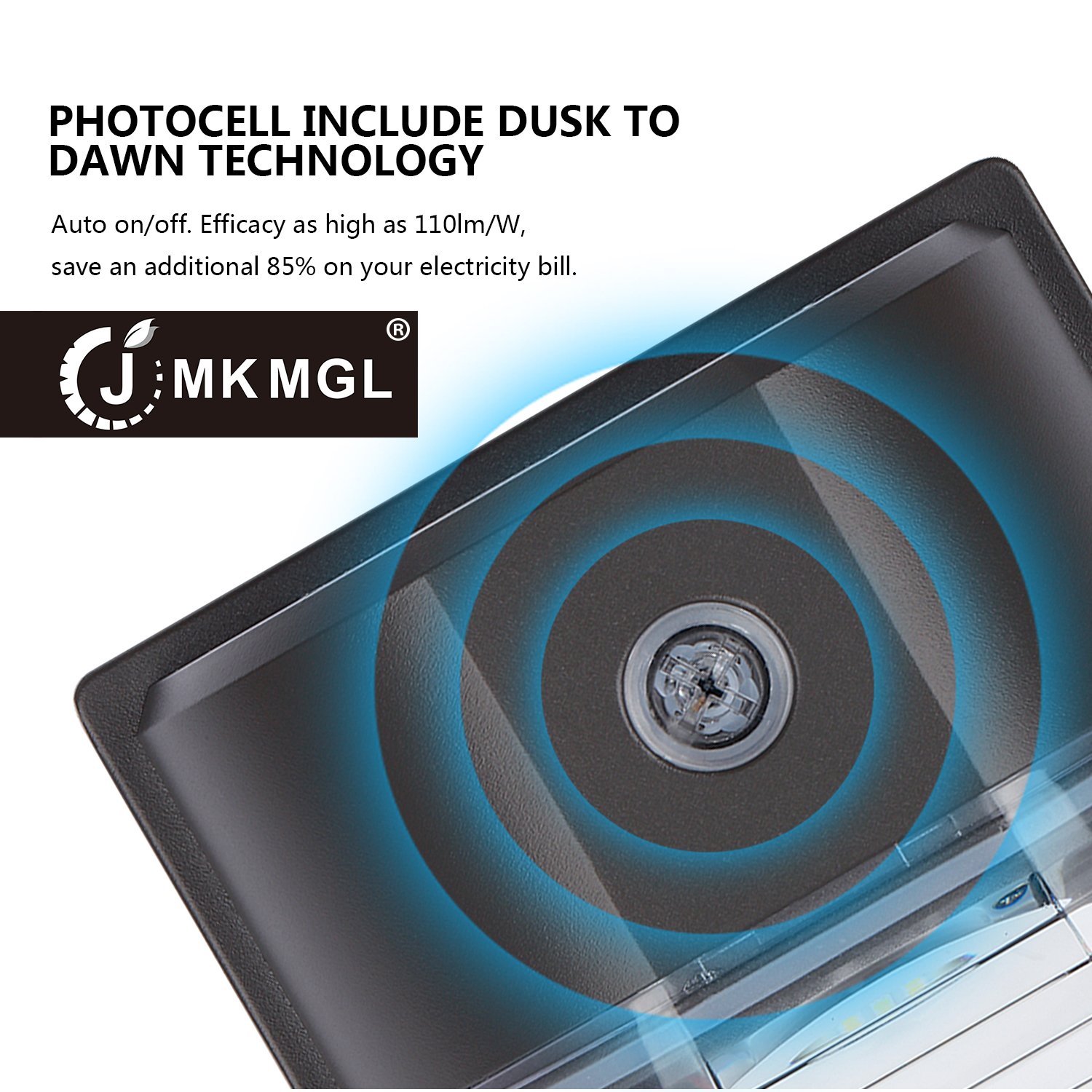 JMKMGL 18W LED Wall Pack Light,With Photocell Dusk to Dawn,2000lm 5000K,100-150W MH/HPS Replacement,100 to 277Vac,IP65 Waterproof,Outdoor Security Lighting,ETL Listed(Bronze Glossy Finished)