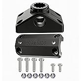 Rail Mount Adapter for Mounting Bracket, Fits 7/8"-1" Round Square Rails | Marine grade 316 stainless steel hardware, anti-slip rubber pads, no drilling setup, heavy duty kayak fishing gear