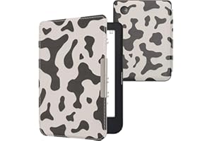 kwmobile Case Compatible with Kobo Clara 2E / Tolino Shine 4 Case - eReader Cover - Cow Print Black/White