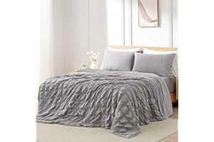 Cozy Bliss Cooling Comforter Queen Size Seersucker Plaid, Q-Max 0.4 Reversible Lightweight Cooling Blanket, Breathable Silk Smooth Summer Bedding Quilt for Hot Sleepers Night Sweats Dark Grey