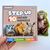 QUOKKA Puzzles For 2 3 Year Olds Floor Toddler Jigsaw 8 Safari Animal Shapes view 8