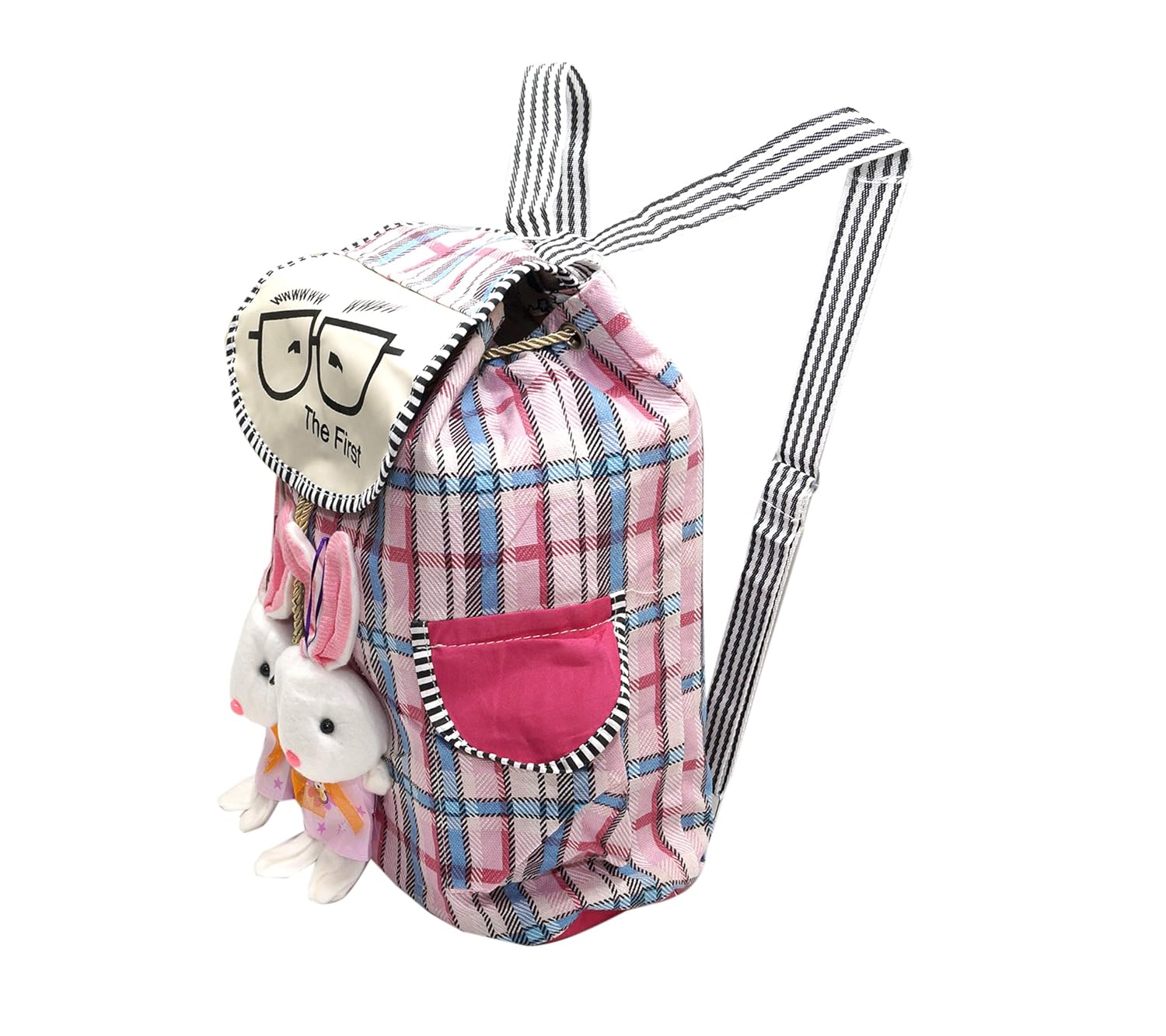 nisun women's canvas backpack with teddy, 12x6x15 inches (multicolour, college bag with teddy)