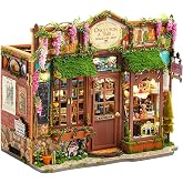 Spilay DIY Miniature House Kit for Adults, Miniature Dollhouse Kit | With Warm Light &amp; Furniture, Wooden Craft Building Set for Bookshelf Decor, Home Display &amp; Creative Gifts for DIY Lovers