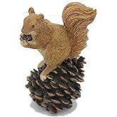 C&F Garden Decor Outdoor Polyresin Squirrel On Pinecone Statue G119 6"H