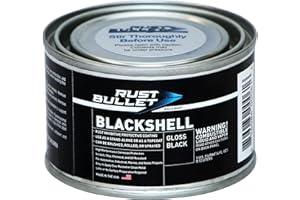 RUST BULLET BlackShell - Gloss Black - 4 Oz - Corrosion Preventive Coating, UV Resistant Rust Proofing Paint, Long-Lasting Metal Protection