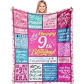 Lavua 9 Year Old Girl Birthday Gifts - Birthday Gift for 9 Years Old Girl - 9th Birthday Decorations for Girls Daughter Granddaughter Niece - 9-Year-Old Girls Gift - 9th Blanket 50"X60"