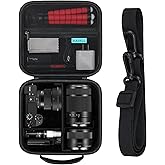 RAIALL Camera Case for Sony Alpha a6000/a6400/a6700/ Sony Alpha 7 II III IV/7R V/ZV-E10 Mirrorless Digital Camera and Lens, Vlogging Camera Hard Travel Bag with a Shoulder Strap and 3 Dividers, Black