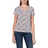 Nautica Women's Solid V-Neck Short Sleeve T-Shirt