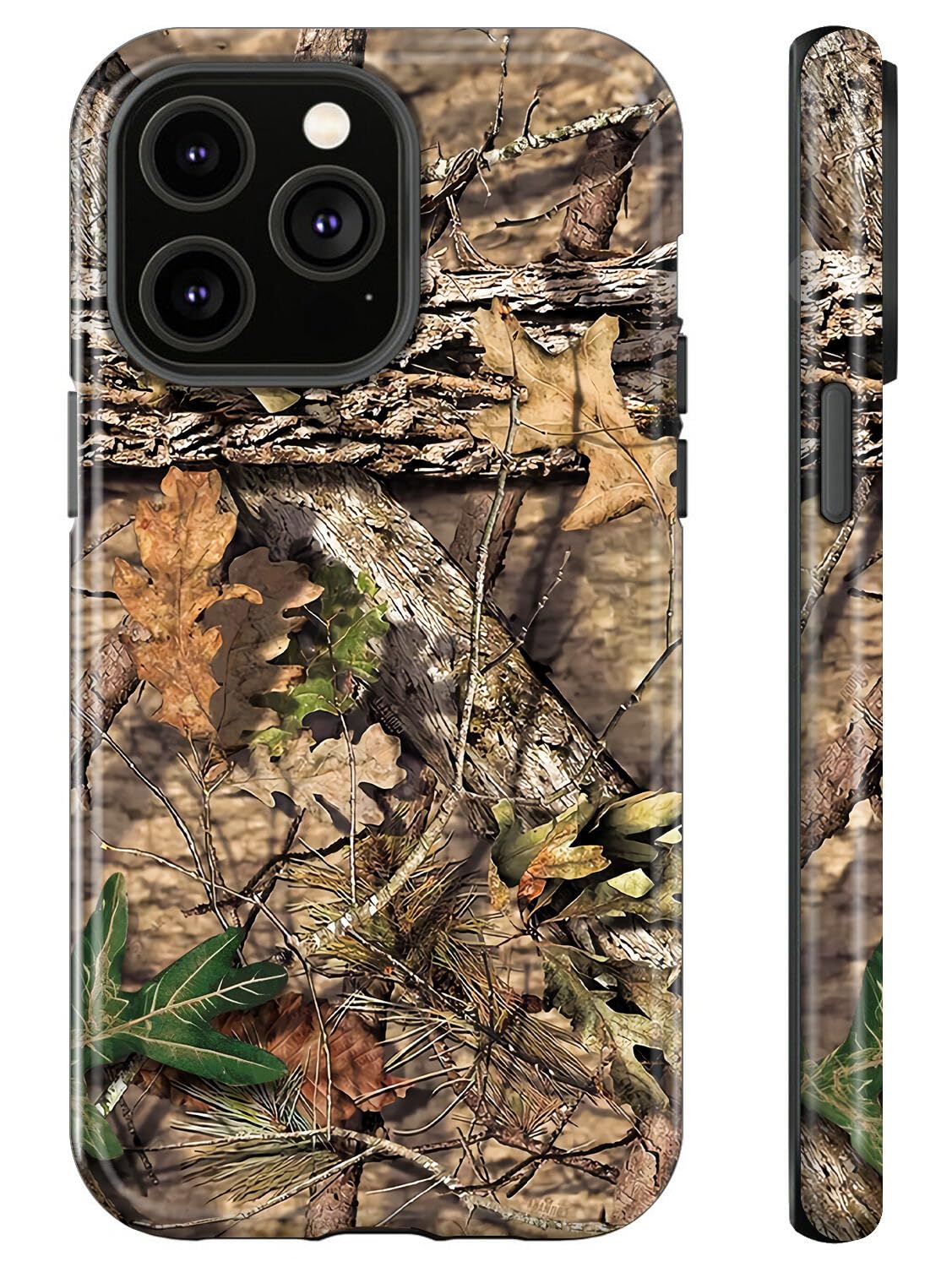 for iPhone 14/13 Case,Camo Leaf Design (Camo),Dual Layer Soft TPU Hard PC Bumper
