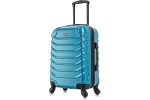 InUSA ENDURANCE Luggage with Spinner Wheels | Durable Lightweight Hardshell Suitcase, Spacious Travel Bag with Handle and Trolley | 20-Inch Carry On Small Luggage | Teal
