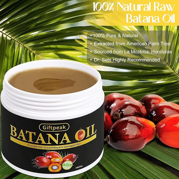 BATANA OIL FOR HAIR GROWTH，100% NATURAL RAW BATANA OIL FROM HONDURAS BATANA HAIR GROWTH OIL PREVENT HAIR LOSS, ELIMINATES SPLIT ENDS FOR MEN & WOMEN 5OZ