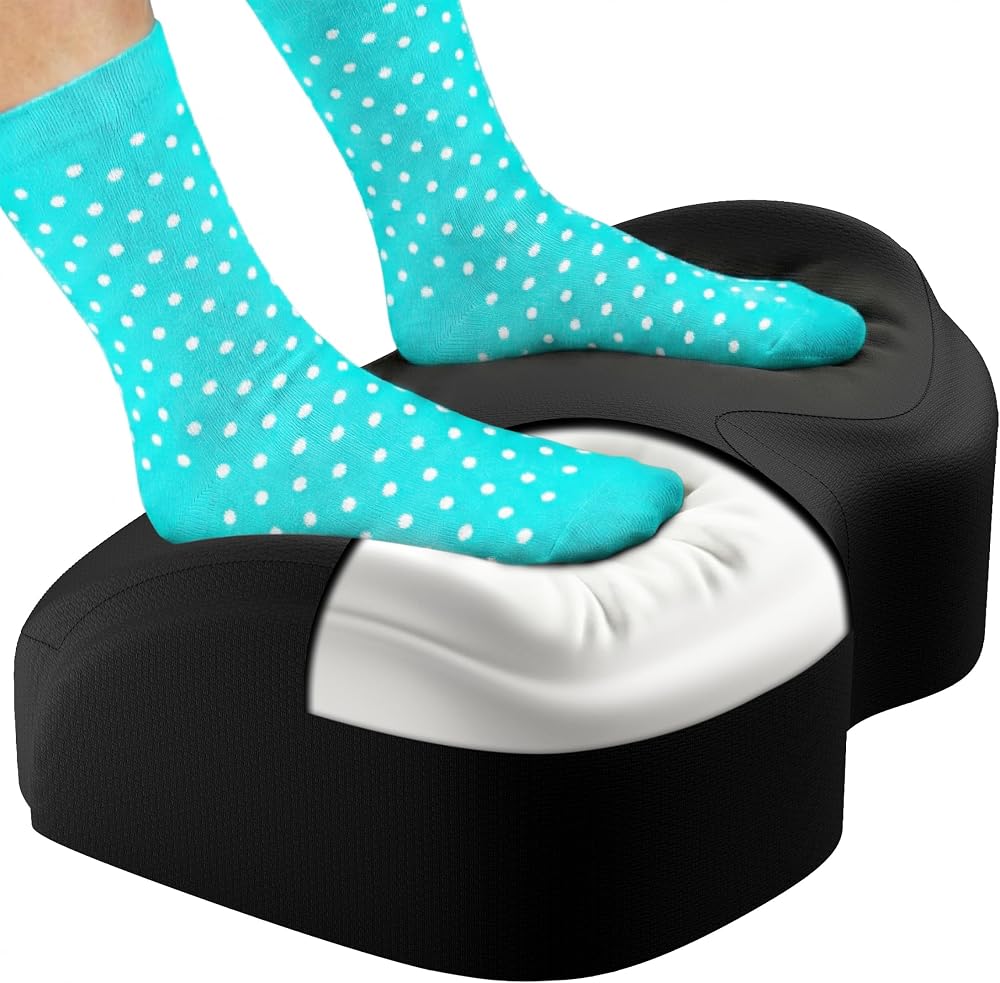 Everlasting Comfort Foot Rest Under Desk Memory Foam Non Slip Base