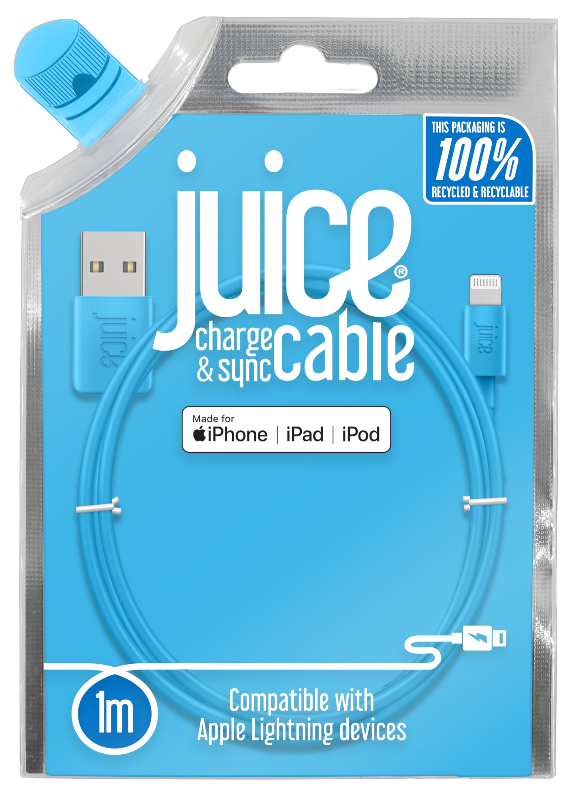 Juice Apple Charger & Sync USB-A to lightning Cable 1 m
