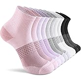 CS CELERSPORT 5 Pairs Women's Ankle Socks Running Athletic Sport Socks with Cushion