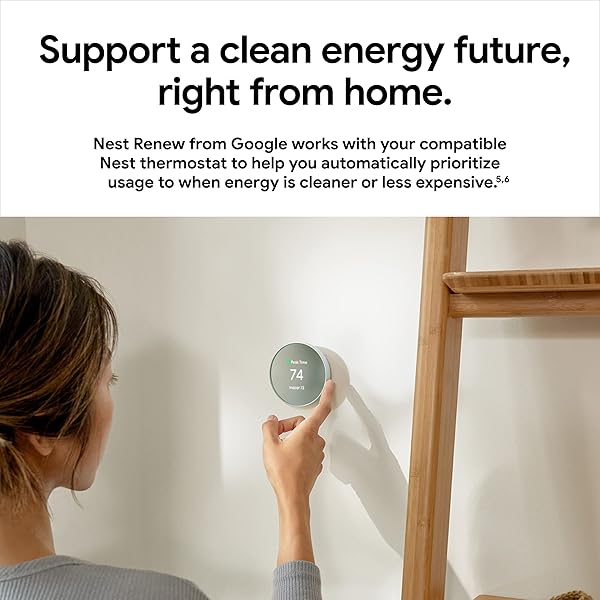 GOOGLE NEST THERMOSTAT – SMART THERMOSTAT FOR HOME – PROGRAMMABLE WIFI THERMOSTAT – SNOW