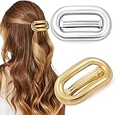 2 PCS Metal Hair Clips for Women, Vintage Gold French Barrette Clip, Stylish Durable & Elegant Metal Hair Clips, Silver Hair Barrettes for Thin Thick Hair, Retro Hair Accessories Valentine's Day Gift