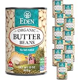 Eden Organic Butter Beans, (Baby Lima Beans), No Salt Added, USA Grown, Non GMO, 15 oz (12-Pack)