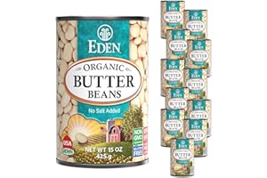 Eden Organic Butter Beans, (Baby Lima Beans), No Salt Added, USA Grown, Non GMO, 15 oz (12-Pack)
