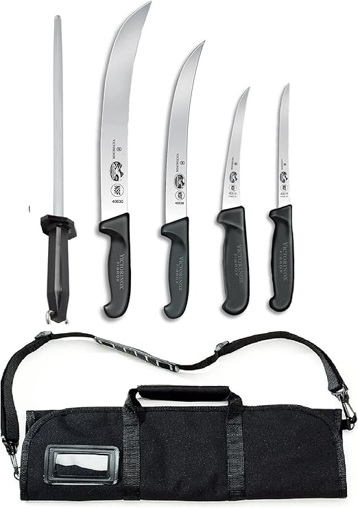 Victorinox Forschner 6 Pc Fibrox Deluxe Butcher Knife Roll Set Amazon