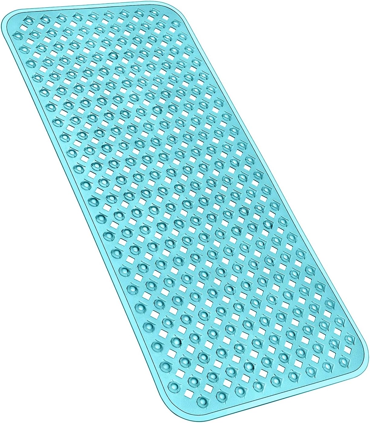 YINENN Bath Tub Shower Mat 35x15.5 Inch Non-Slip and Phthalate Latex Free,Bathtub Mat with Suction Cups,Machine Washable XL Size Bathroom Mats with Drain Holes (Blue): Health & Personal Care