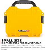 NANUK 903 Small Waterproof Hard Case with Foam Insert - Yellow 9.1" x 6.8" x view 2