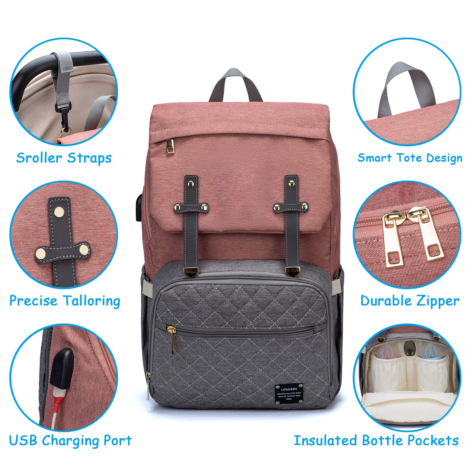 lequeen backpack diaper bag