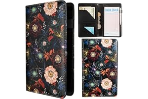 AIRMORS Cute Server Book for Waitress,Restaurant Waiter Wallet Server Booklet Ticket Book Holder Fit Server Apron with Zipper Pocket Accessories Server Check Book (Colorful Flower)
