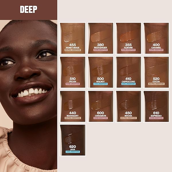 REVLON LIQUID FOUNDATION, COLORSTAY FACE MAKEUP FOR COMBINATION & OILY SKIN, SPF 15, MEDIUM-FULL COVERAGE WITH MATTE FINISH, 440 MAHOGANY, 1 FL OZ