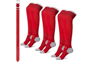 ZhouBoat Youth Baseball Socks, Elastic Waist Belt Combo Set Adjustable Softball Sock for Boy Girl (3 Pairs of Socks & 1 Belt)